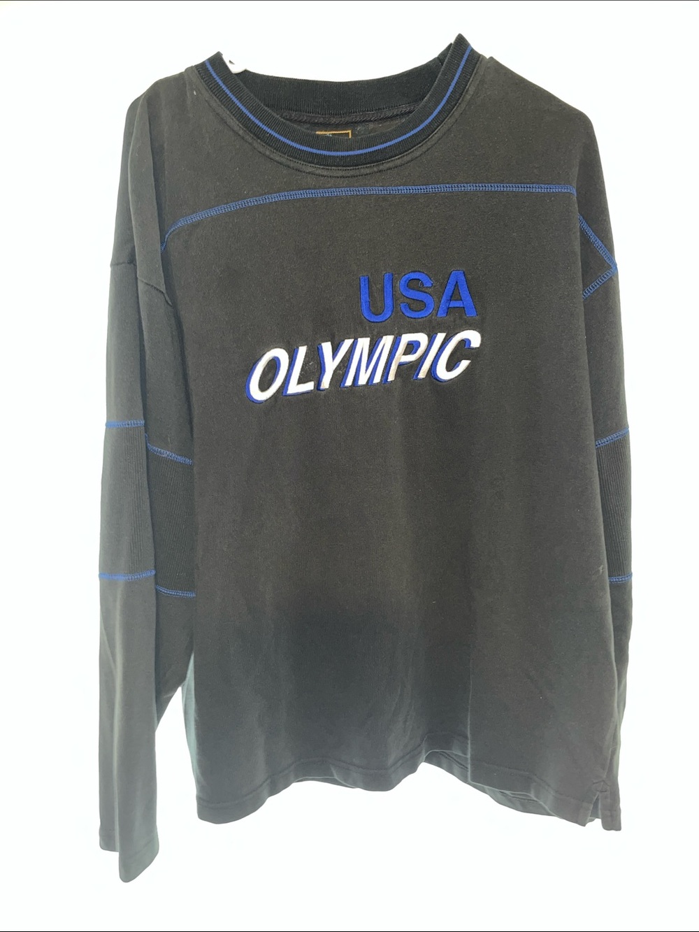 Vintage USA Olympic Black Long-Sleeve Crew Sweatshirt